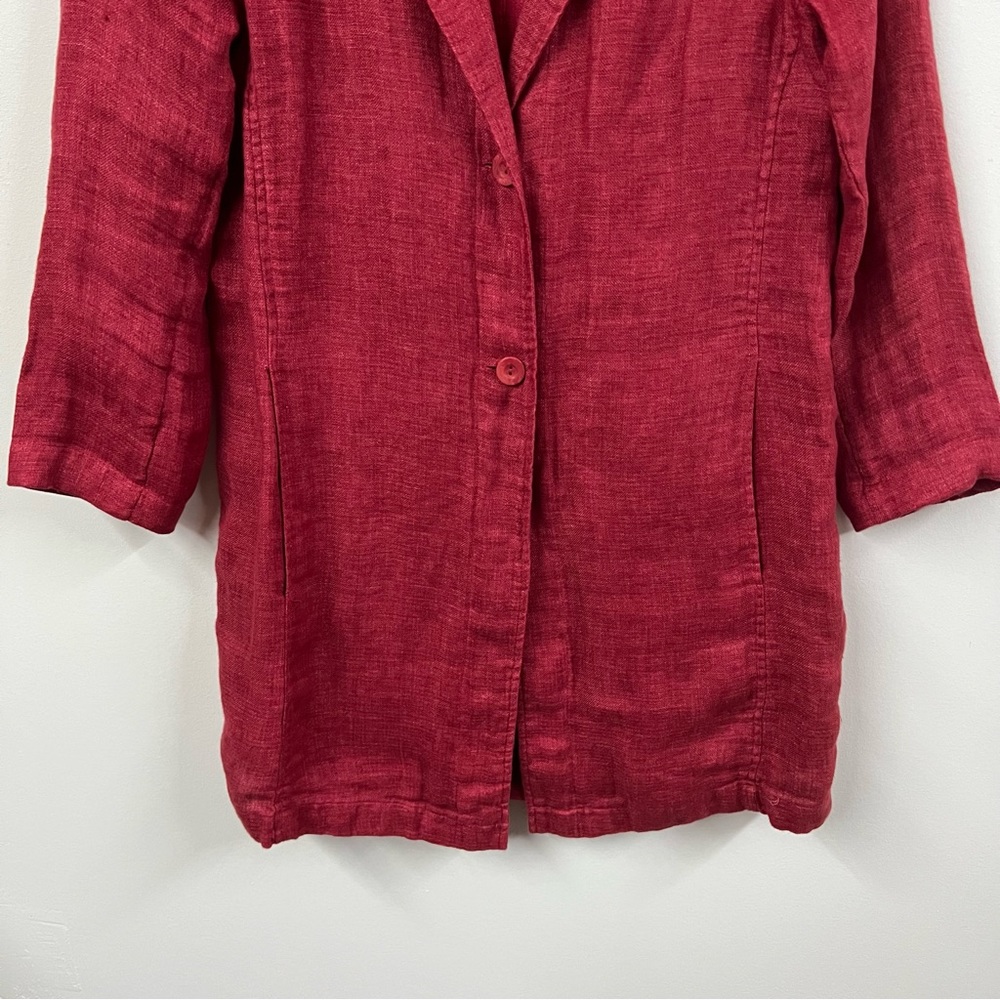 Eileen Fisher Organic Linen Longline Jacket - Picture 4 of 11